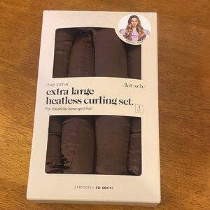 Kitsch Satin Heatless Curling Set - Dark Brown NIB